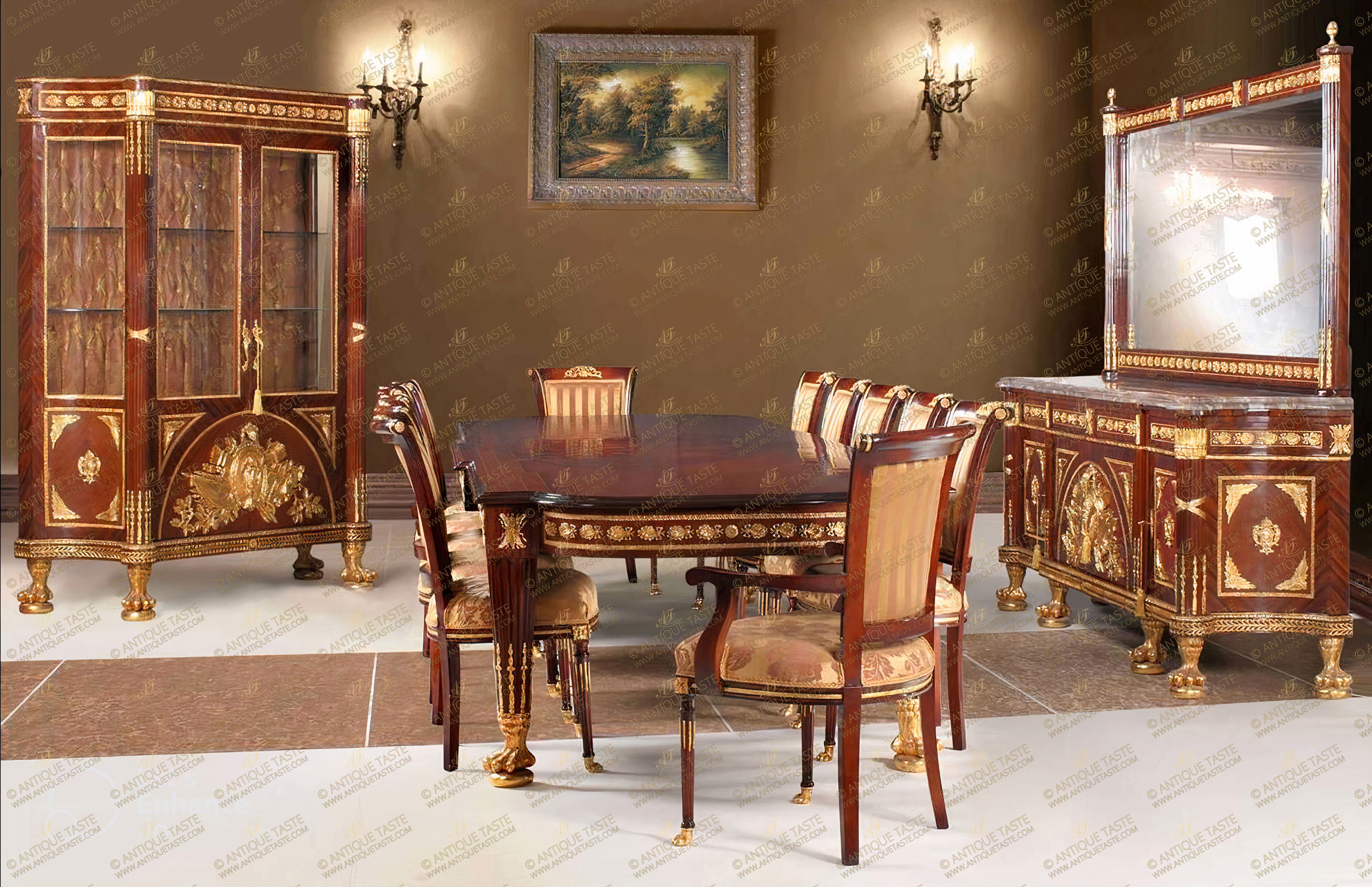 Marie-Antoinette French Louis XVI ormolu-mounted Dining Room Set