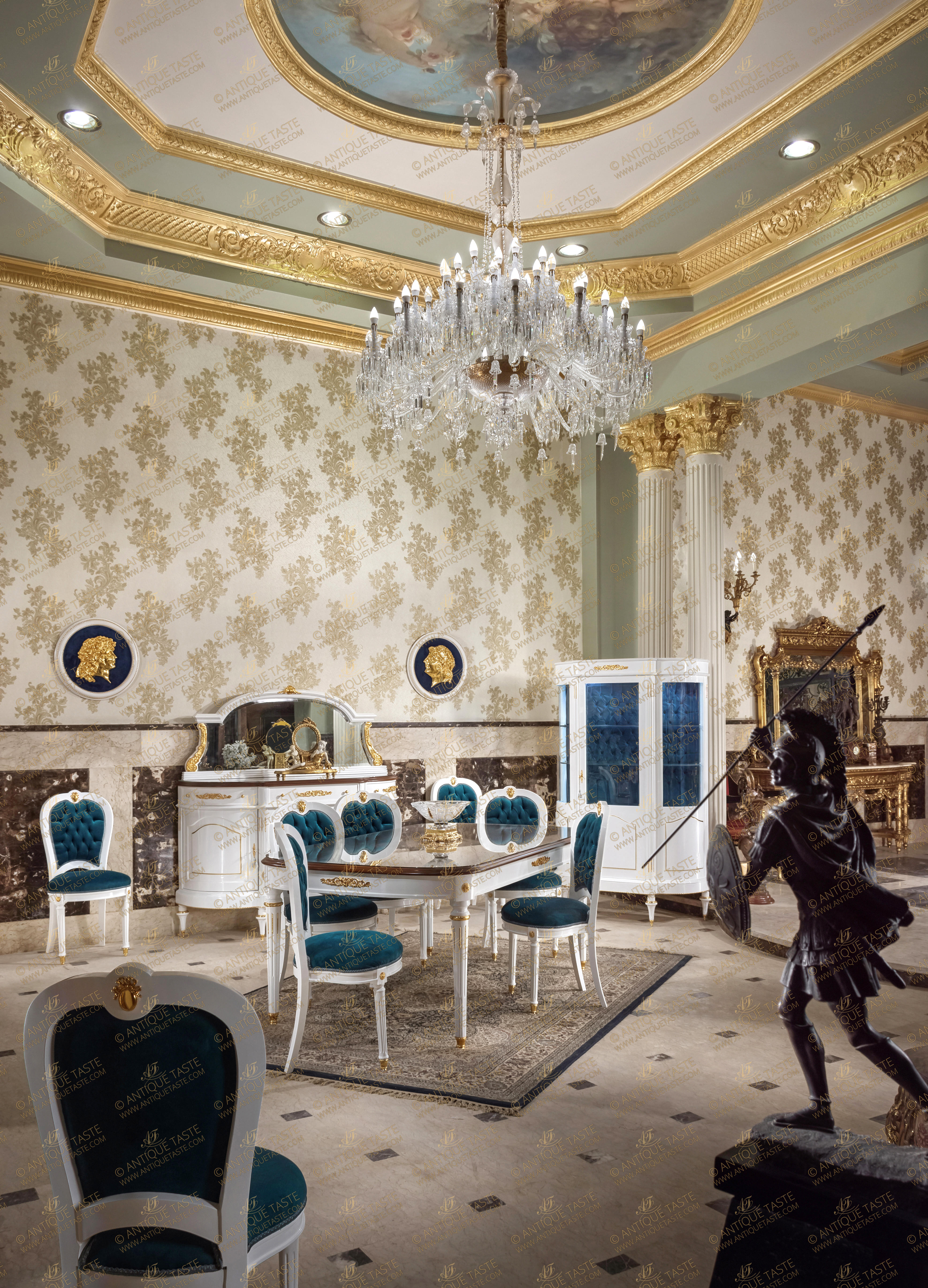 Louis XVI style Dining Set after the model by Guillaume Benneman