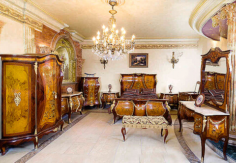 Rococo Louis XV Style Damask Upholstered Sofa – Showplace