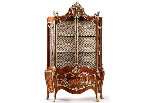 French style Vitrine, Louis XV Louis Furniture Display Cabinet, XVI Reproductions Corner