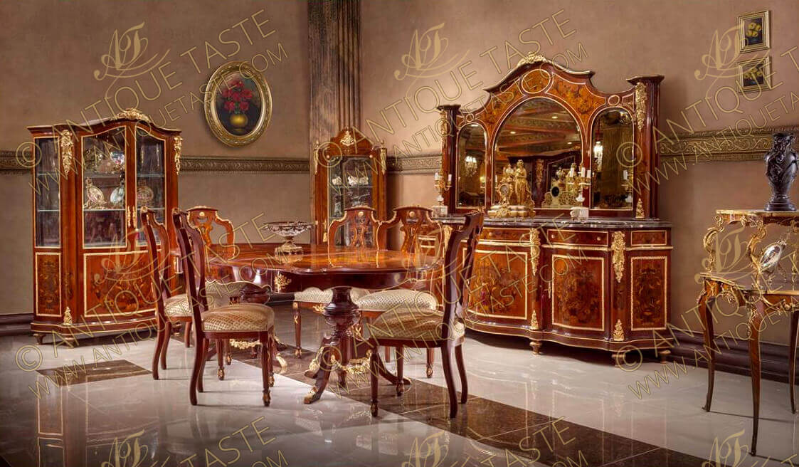 Marquetry Corner Tables and French Serving Butler Table | Antique Taste