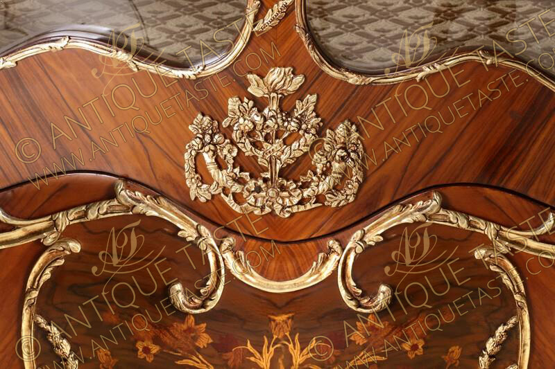 Mirror in lacquer and straw marquetry, Louis XIV period. - Ref.100911